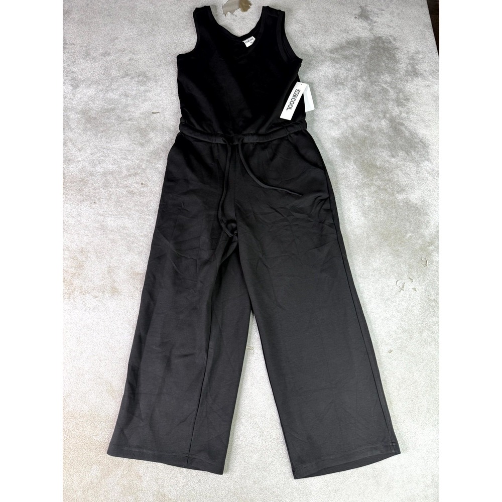 32 Degrees Heat Cool Studio Tech Jumpsuit Women Small Black Sleeveless Wide Leg